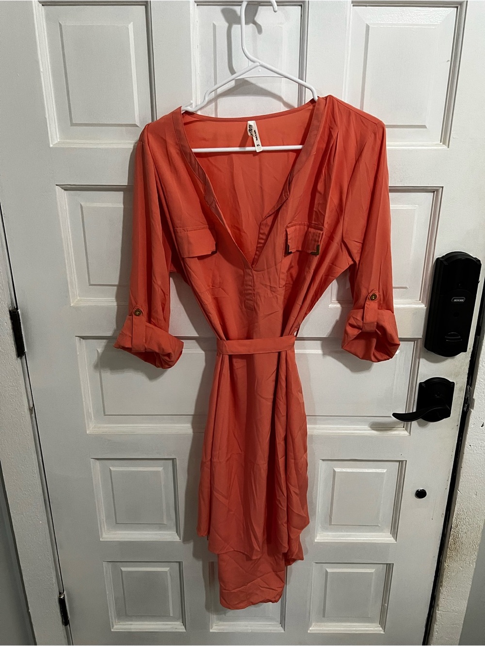 Live 4 Truth Coral High-Low Shirt Dress with Belt